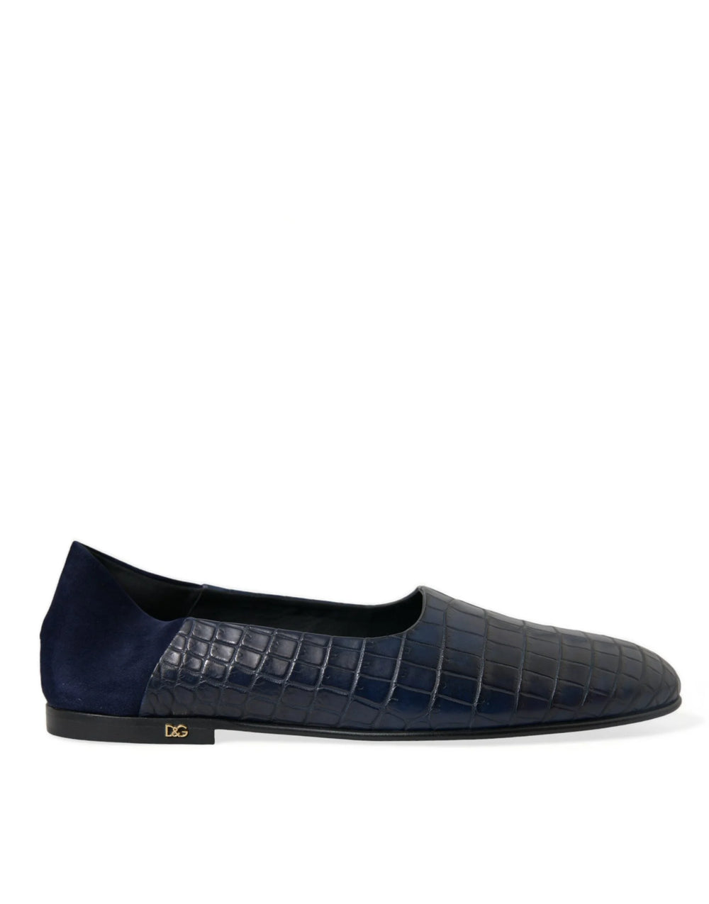 Dolce & Gabbana Blue Crocodile Leather Loafers Slip On Shoes - EU45/US12 - Flats