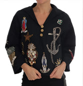 Dolce & Gabbana Blue Crystal MAMMA Sicily Jacket - IT36 | S - Capes
