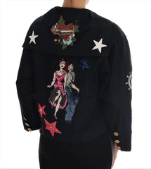 Dolce & Gabbana Blue Crystal MAMMA Sicily Jacket - IT36 | S - Capes