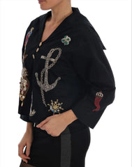 Dolce & Gabbana Blue Crystal MAMMA Sicily Jacket - IT36 | S - Capes