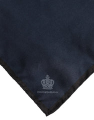 Dolce & Gabbana Blue DG Crown Silk Square Men Foulard Scarf - Scarves & Shawls