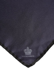 Dolce & Gabbana Blue DG Crown Silk Square Men Foulard Scarf - Scarves & Shawls