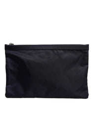 Dolce & Gabbana Blue DG Logo Patch Embellished Pouch Clutch Bag - Clutch Bags