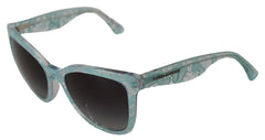 Dolce & Gabbana Blue DG4190 Lace Crystal Acetate Butterfly Sunglasses - Sunglasses