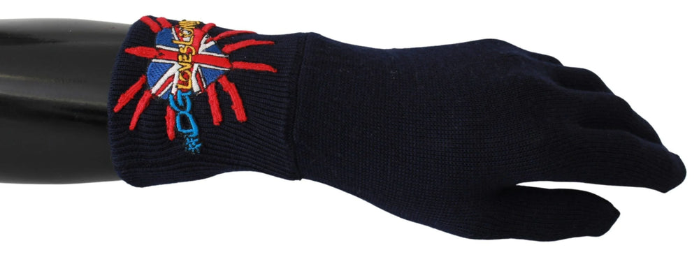 Dolce & Gabbana Blue #DGLovesLondon Embroidered Wool Gloves - Gloves & Mittens
