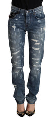 Dolce & Gabbana Blue Distressed Denim BOYFRIEND Skinny Jeans - IT36 | XS - Jeans