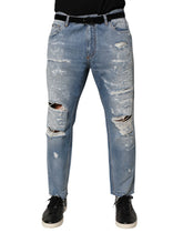 Dolce & Gabbana Blue Distressed Ripped Denim Trouser Jeans - IT52 | XL - Jeans