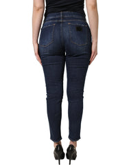 Dolce & Gabbana Blue Distressed Skinny Cotton Denim Jeans - IT44 | L