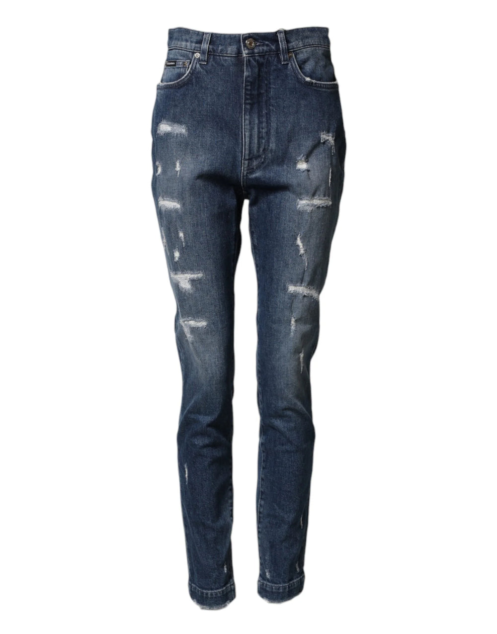 Dolce & Gabbana Blue Distressed Washed Logo GRACE Denim Jeans - IT40|S