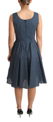 Dolce & Gabbana Blue Dotted Cotton A-Line Gown Dress - Dresses