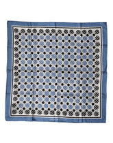 Dolce & Gabbana Blue Dotted Silk Square Foulard 66cm Scarf