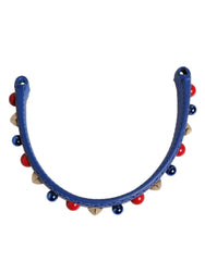 Dolce & Gabbana Blue Embellished Leather Bag Handle Women Shoulder Strap - Handbag & Wallet Accessories