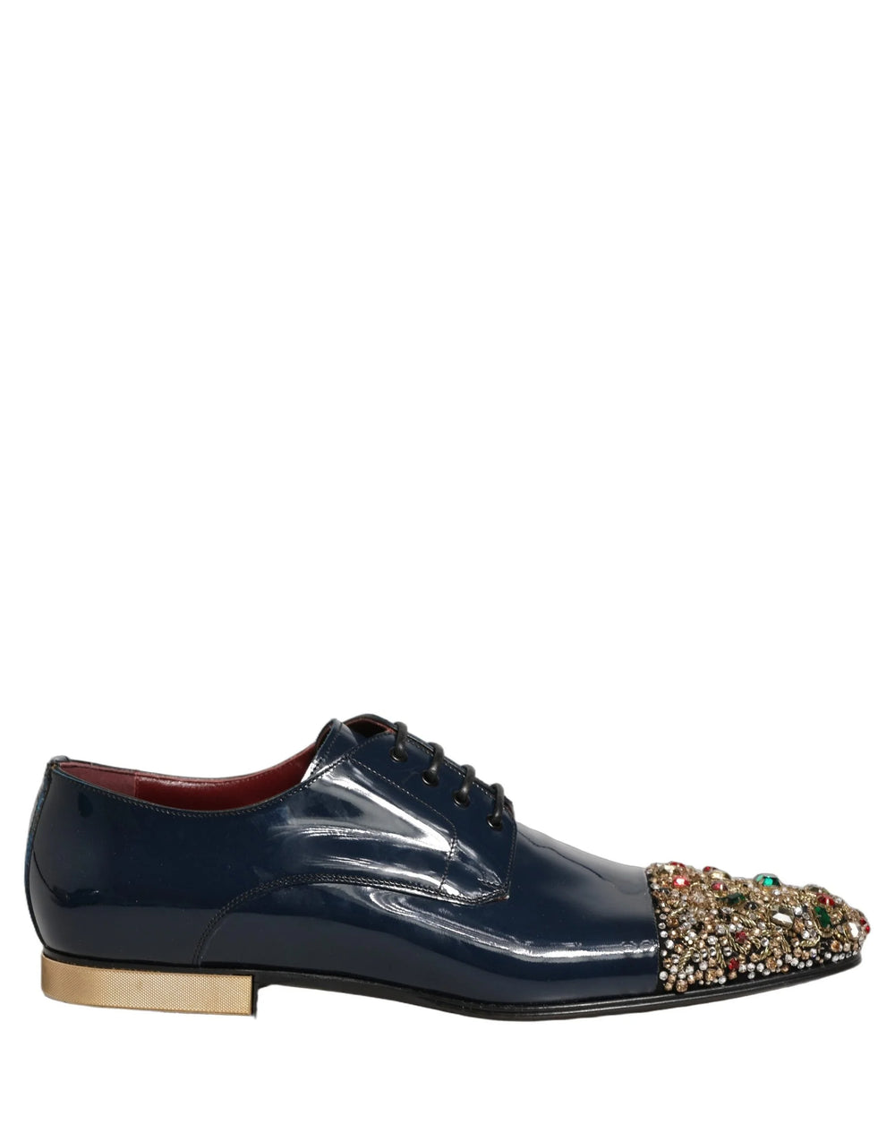 Dolce & Gabbana Blue Embellished Men Derby Dress Formal Shoes - EU43/US10