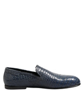 Dolce & Gabbana Blue Exotic Leather Slip On Loafers Men Dress Shoes - EU42/US9 - Flats