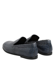 Dolce & Gabbana Blue Exotic Leather Slip On Loafers Men Dress Shoes - EU42/US9