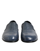 Sapatos de Repouso em Pele Exótica Azul Dolce & Gabbana Sapatos de Vestir Masculinos - EU42/US9