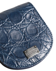 Dolce & Gabbana Blue Exotic Skin Coin Condom Case Holder Pocket Wallet - Sex Toys & Erotic Games