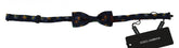 Dolce & Gabbana Blue Flags 100% Silk Adjustable Neck Papillon Men Bow Tie - Neckties
