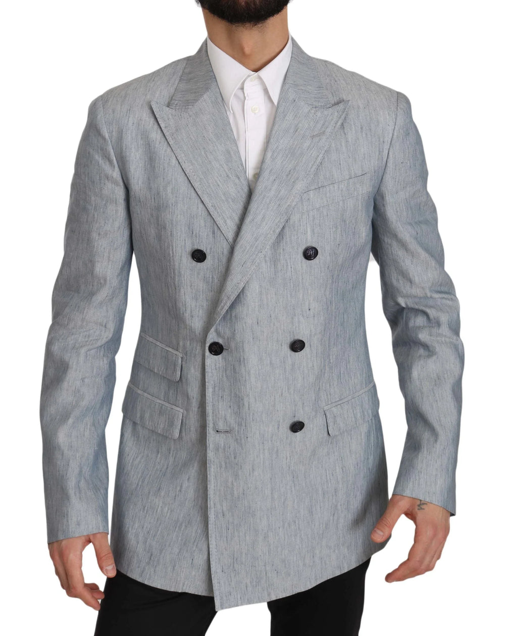 Dolce & Gabbana Blue Flax NAPOLI Jacket Coat Blazer - IT48 | M - Sport Jackets