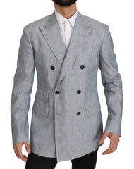 Dolce & Gabbana Blue Flax NAPOLI Jacket Coat Blazer - IT48 | M - Sport Jackets