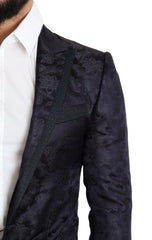 Dolce & Gabbana Blue Floral Jacquard Silk Coat MARTINI Blazer - IT44 | XS - Sport Jackets