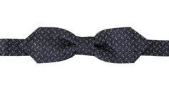 Dolce & Gabbana Blue Gray Polka Dot 100% Silk Neck Papillon Tie - Neckties
