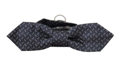 Dolce & Gabbana Blue Gray Polka Dot 100% Silk Neck Papillon Tie - Neckties