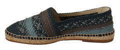 Dolce & Gabbana Blue Gray Slip On Buffalo Espadrille Shoes - EU40/US7 - Flats