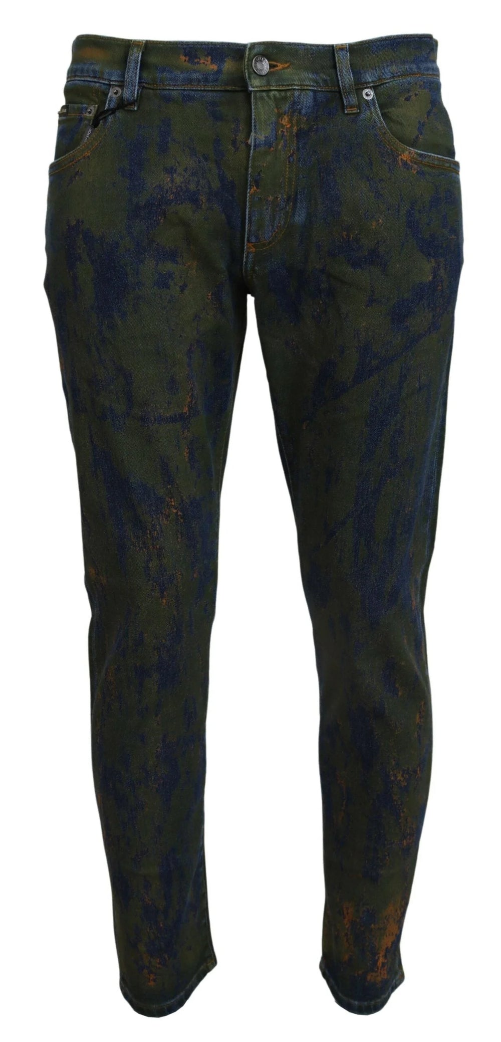 Dolce & Gabbana Blue Green Skinny Cotton Denim Jeans - Jeans
