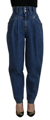 Dolce & Gabbana Blue High Waist Denim Cotton Stretch Jeans - IT36 | XS - Jeans