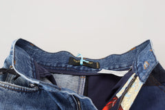 Dolce & Gabbana Blue Jacquard Majolica High Waist Jeans - IT36|XXS - Jeans