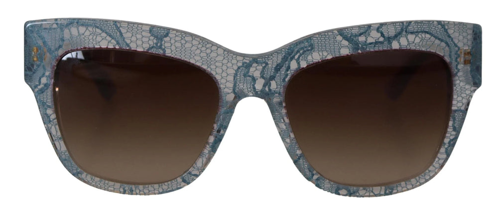 Dolce & Gabbana Blue Lace Acetate Rectangle DG4231 Shades Sunglasses - Sunglasses