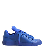 Dolce & Gabbana Blue Leather DG Logo Sole Low Top Sneakers Shoes - EU44/US11