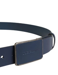 Dolce & Gabbana Blue Leather Logo Metal Buckle Men Belt - 115 cm / 46 Inches