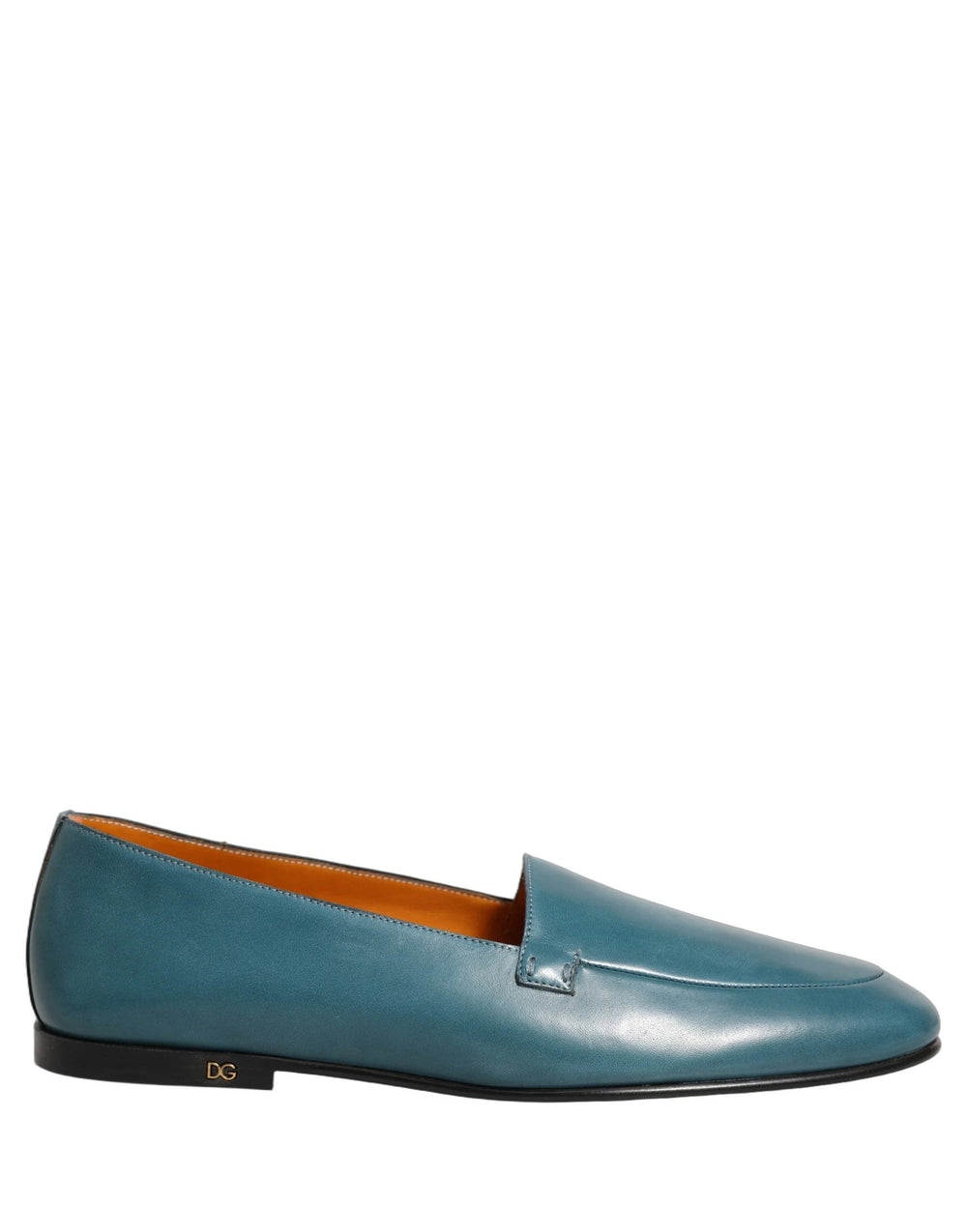 Dolce & Gabbana Blue Leather Logo Slip On Men Loafers Shoes - EU43/US10