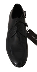 Dolce & Gabbana Blue Leather Polished Dress Derby Shoes - EU39/US6 - Shoes