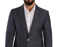 Dolce & Gabbana Blue Linen Cotton Jacket TAORMINA Blazer - IT48 | M - Sport Jackets