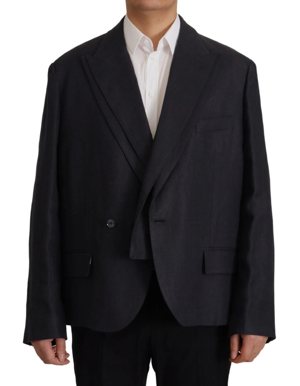 Dolce & Gabbana Blue Linen Formal Mens Blazer Jacket - Sport Jackets