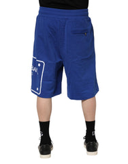 Dolce & Gabbana Blue Logo Cotton Bermuda Sweatshorts Shorts - IT48 | M - Bermudas