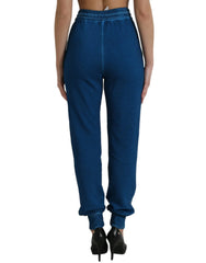 Dolce & Gabbana Blue Logo Cotton Jogger Sweatpants Pants - IT40|S - Joggers