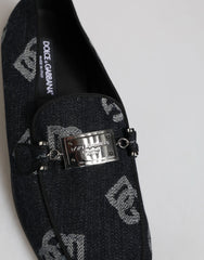 Dolce & Gabbana Blue Logo Cotton Loafers Formal Dress Shoes - EU43/US10