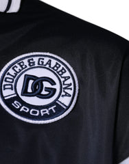 Dolce & Gabbana Blue Logo Jersey Collared Pullover Sweater - IT48 | M - Sweaters