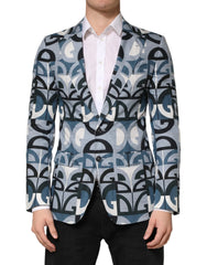 Dolce & Gabbana Blue Logo Monogram Single Breasted Blazer - IT46 | S