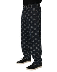 Dolce & Gabbana Blue Logo Print Straight Denim Men Jeans - IT48 | M - Jeans