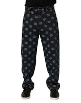 Dolce & Gabbana Blue Logo Print Straight Denim Men Jeans - IT48 | M - Jeans