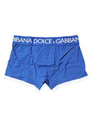 Dolce & Gabbana Blue Logo Waist Regular Boxer Brief Underwear - IT3 | XS - Boxer Briefs