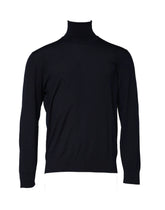 Dolce & Gabbana Blue Long Sleeve Turtleneck Pullover Sweater - IT56 | XXL - Sweaters