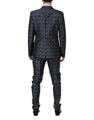 Dolce & Gabbana Blue MARTINI Star Jacquard 3 Piece Suit - IT52 | XL - Tuxedos