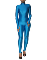 Dolce & Gabbana Blue Nylon Turtleneck Bodycon Jumpsuit Dress - IT40|S - One-Pieces