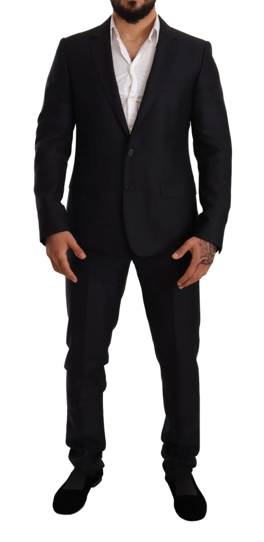 Dolce & Gabbana Blue Pattern MARTINI SLIM FIT 2 Piece Suit - Pant Suits